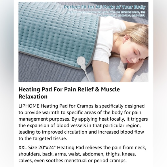 BRAND NEW! Heating Pad for Back, Neck and Shoulder Pain Relief - Picture 9 of 16